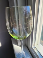 (1) Lenox Tuscany Seasons Swirl & Dots Wine Pastel Crystal Glass Emerald Green