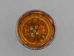 Set of 6 Vintage Imperial Glass Marigold Orange, Carnival Glass Goblets