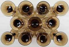 11 Libbey Connoisseur Tawny Water Goblets Set Vintage Elegant Stemware Retro Lot