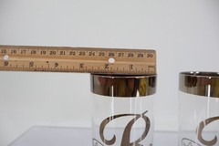 Glastonbury Monogram Letter R Platinum Silver Highball Glasses Set of 3 Vintage