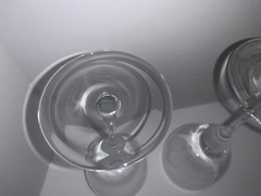 LOT OF 2 Crystal GOLF BALL 8 3/4″ Tall Stem Wine Glasses