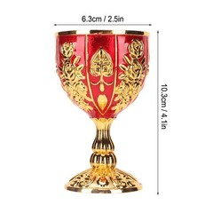 Gold Chalice Vintage Golden Goblet 4 Inches Solid Zinc Alloy Retro Embossed F…