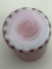 Antique glass tumbler Hobbs Brockunier cranberry opalescent WINDOWS / polka dot