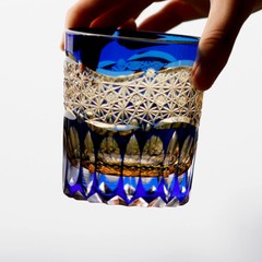 Special Hand Carved Color Overlay Glass Edo Kiriko Glass Whiskey Glasses 240ml
