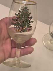 Spode Vintage Christmas Tree Stemmed Wine Glasses 13 Oz – Lot Of 4
