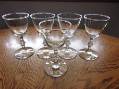 Liquor Cocktail Georgian Wine Blown Crystal Knob Stem 4 Oz – Set of 5