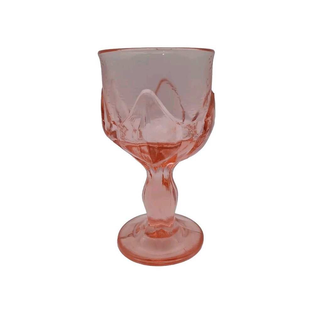 TIFFIN Peach Pink Glass FRANCISCAN CABARET FOOT Wine Water GOBLET Lotus 6″
