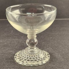 Anchor Hocking Bubble Champagne Sherbet Clear Glass Candle Float Vintage Wedding