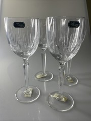 JG Durand Cristal D’arques Elektra Wine Glasses~ France~ SET OF 4 ~ Boxed