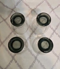 VTG 1970s Federal Glass «SUNDOWN» Set of 4 Craft Beer Glasses Smoky Gray Barware