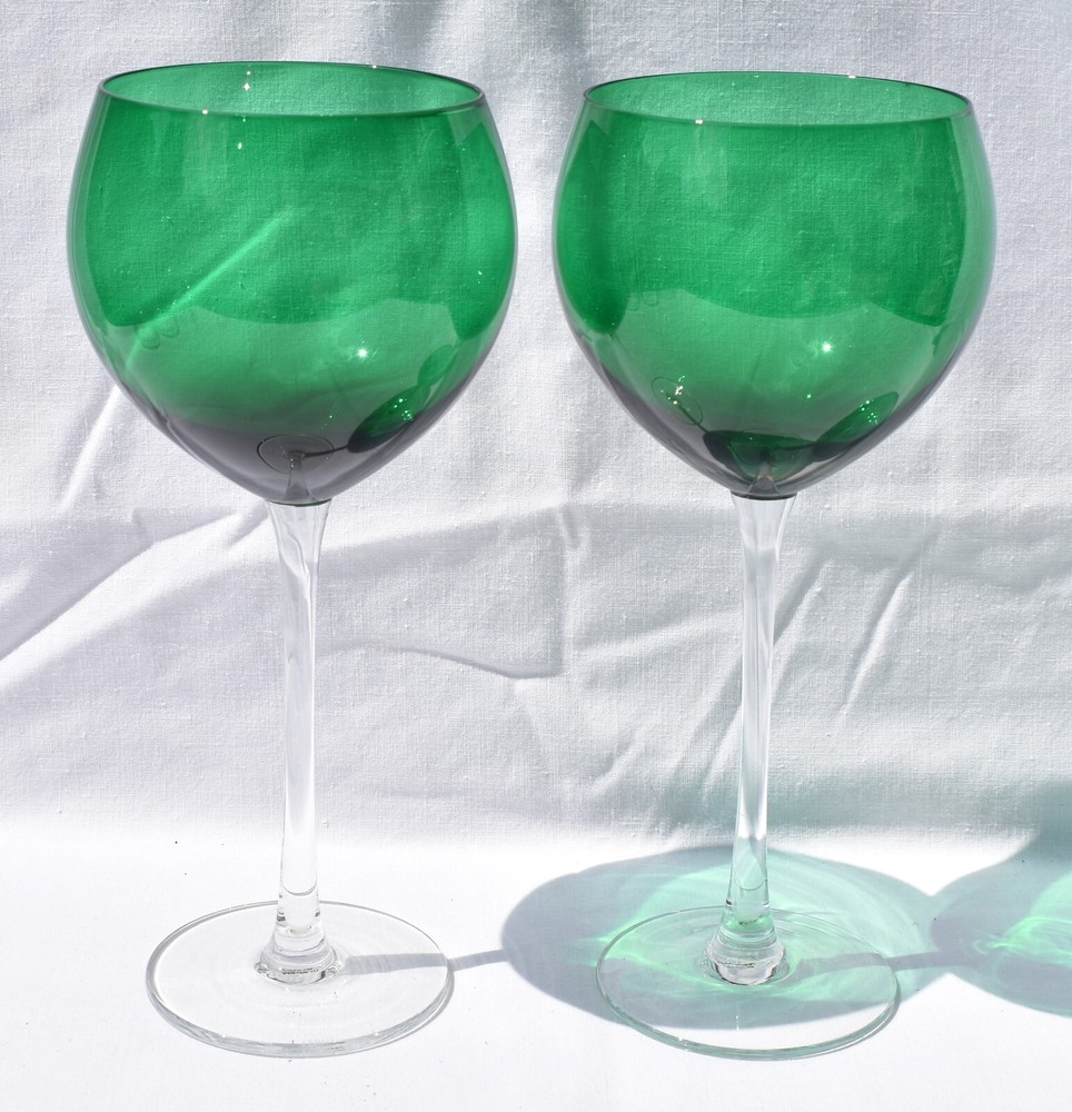 Lenox – HOLIDAY GEMS EMERALD GREEN – Set of 2 – 8 3/4″ Balloon Goblets