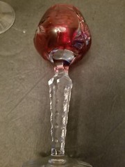 Vintage Bohemian Czech Cut To Clear Crystal Goblets Set OF- 5. 5.5″tall