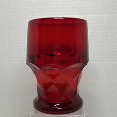 Vtg Viking Ruby Red Georgian Honeycomb Drinking Glass 5″ Water Tumbler Uv Glow