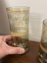 Vintage Set Of 6 Libbey Wildflower Pastel Glass Tumblers 1960s-70s Pristine Mcm