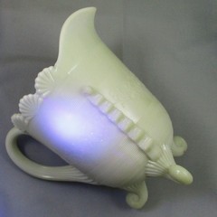 EAPG NORTHWOOD KLONDYKE CUSTARD GLASS PITCHER & TUMBLER