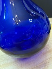 Vintage Hortensja Poland Cobalt Blue Blown Glass Decanter – 11″