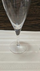 Vintage Gold Rim Champagne Flutes Trumpet V Shape Pulled Stem Glasses Set 2
