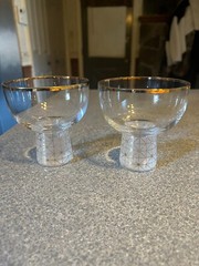 Lovely LENOX FROST Frosted TRIANNA 4″ Cocktail Glass Set of 2 Geometric pattern