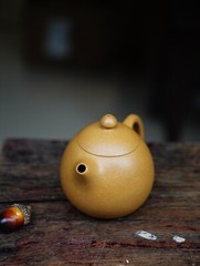 Handmade Yixing Zisha Teapot-Longdan teapot, Gold duan Clay 160ml