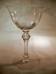 TIFFIN PERSIAN PHEASANT CRYSTAL #17403 STEM 3-OUNCE LIQUOR COCKTAIL GOBLET!