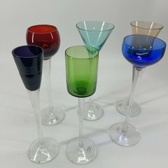 Lot Of 5 Green Orange Purple Blue Pink Stemmed Cordial World Market