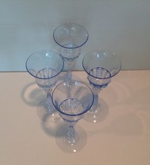 Set 4 MVM Cappellin Complicated murano Salviati Early venetian glasses