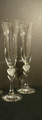 Gorham Amore Heart 9 7/8″ Champagne Flutes or Glasses – 2
