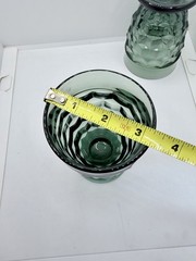 Set of 2 Vintage Colony Glass Whitehall 4 3/8” Riviera Blue Cubist Tumbler