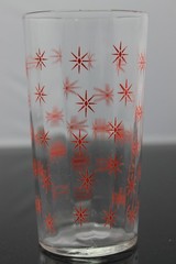 Vintage MCM ATOMIC STARBURST TUMBLER Drinking Glass RETRO