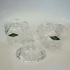 Godinger Shannon Crystal 7 Piece Starter Set Gravy Salt Pepper Creamer Sugar
