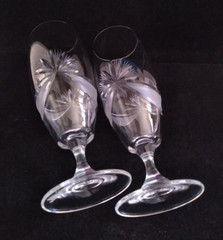 Set of 2 Sklo Bohemia Crystal Fine Cut for Iced Tea or Beer Glasses 7-1/4″H
