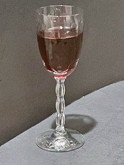 4 Etched Cordial Stemware Wavy Stem Optic Vintage 4 in Tall Footed Gift