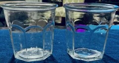 2 Vintage Anchor Hocking Octagon Tumblers 3 3/4″ Clear Bistro Pressed Glass