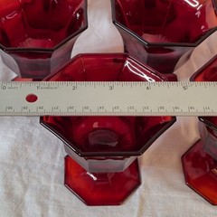 Amberina Independence Glass 8 Champagne/Tall Sherbet Octagonal Ruby