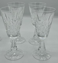 Set of 6 Wine Glasses ~ Vintage Crystal Stemware ~ Unique/Unusual! 5 7/8” Tall