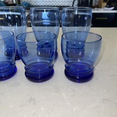 6 PC Vintage Libbey Bangles Tumblers Water & Juice Glasses 12oz & 16oz