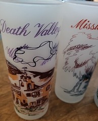 California Scenes 7 Mid-Century Libby’s Frosted Drinking Glasses