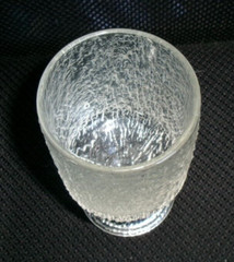 INDIANA GLASS CRYSTAL ICE CLEAR TREE BARK FOOTED TUMBLER GOBLET 6″ MCM OF30