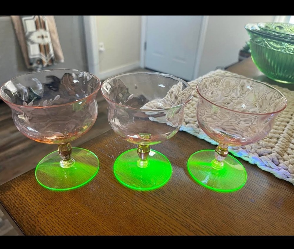 Tiffin Watermelon Uranium Glasses