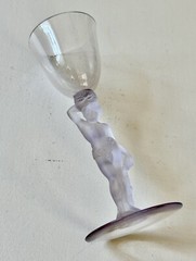 Vtg Bayel France Bacchus Aries Nude Male Liqueur Purple Crystal Glass 6.25” Rare