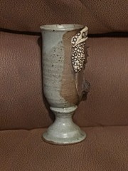 Vintage 3D Face Chalice Goblet «Queen» Novelty Stoneware Studio Art Pottery