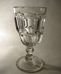 Antique Rare Double Knob Twisted Stem Ashburton Pattern Flint Glass Goblet