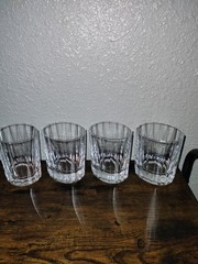 DANSK France OVAL FACETTE Crystal DOUBLE OLD FASHIONED ROCKS GLASSES (8) MCM