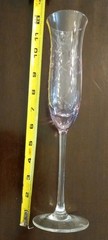 Set of 6 Vintage Lenox HEATHER Pink Floral Etched 11” Crystal Champagne Flutes