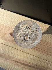 CRISTAL AU PLOMB 24% LEAD CRYSTAL MULTISIDE STEM CUT VERTICAL WINE GOBLET FRANCE