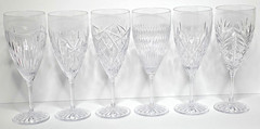 Waterford Crystal Mixed Cut Iced Beverage Goblets 9” Stemware Set of 6