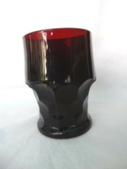 Vintage Anchor Hocking Ruby Red Glass Georgian Honeycomb 4 1/4″ 9oz Tumbler EUC