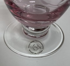 4 ct LENOX Heather Pink Footed Tumblers Glasses Hiball Etched Box 15 oz 6”