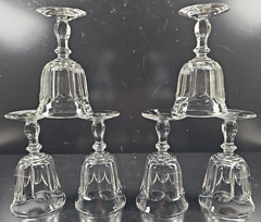 6 Imperial Glass Old Williamsburg Clear Water Goblets Vintage Stemware Retro Lot