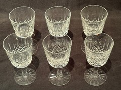 Waterford Lismore Crystal Sherry Port Wine Cordial Glasses 4 1/4″ Set of 6